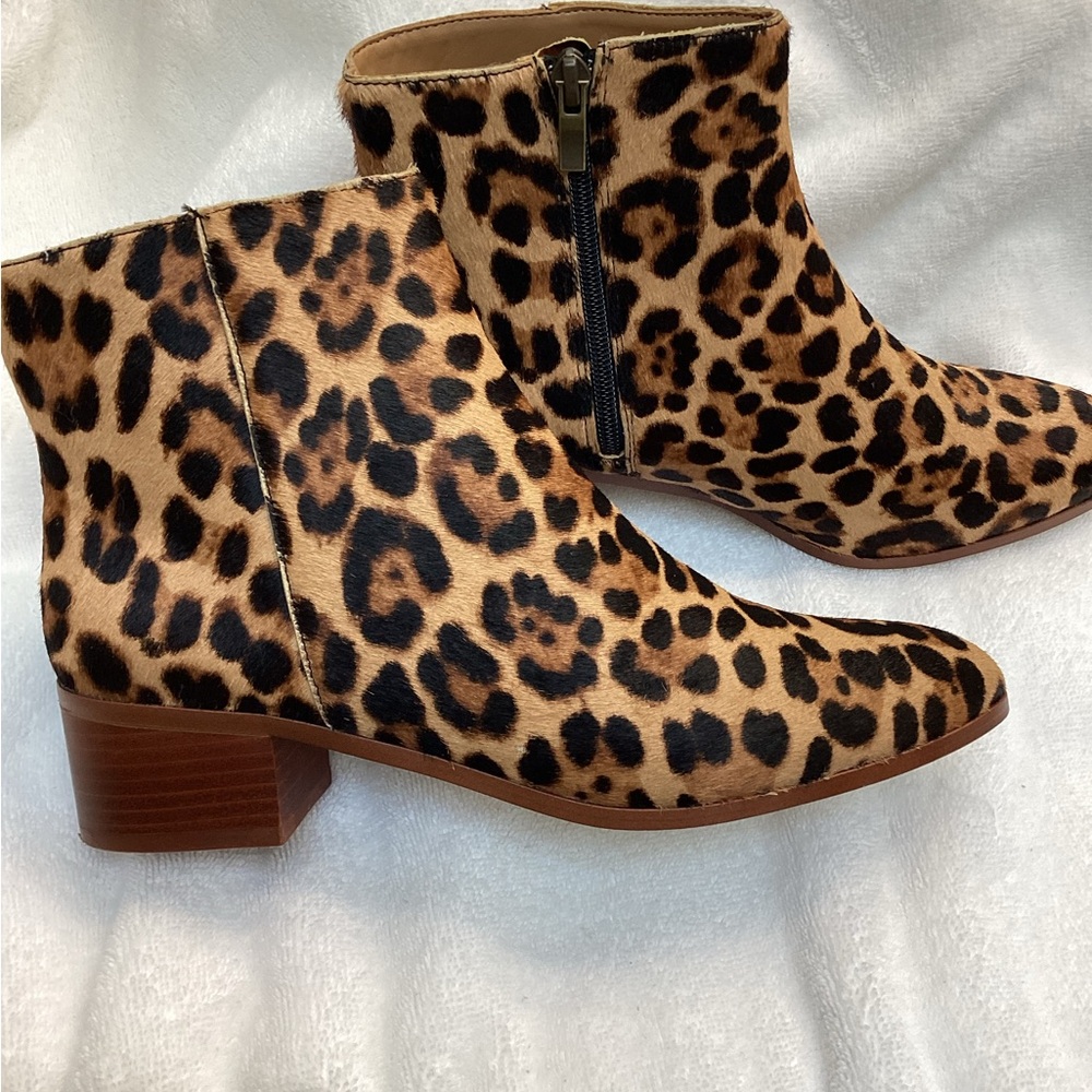 J. Crew Factory Animal Print Ankle Boots